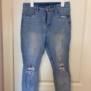 Gap Distressed Skinny Jeans with Raw Hem